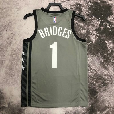 Maillot de Basket #1 Bridges Brooklyn Nets 20-22 statement Gris